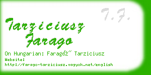 tarziciusz farago business card